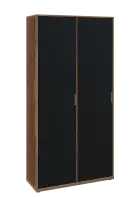 KSR6-81 L skříň šatní, 2x výsuvné ramínko, 2053x1022x400 mm, provedení levé, dub halifax cínový/čern